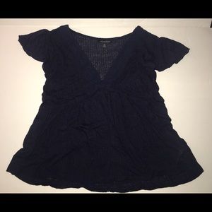 Lucky Brand Babydoll Peasant Top M